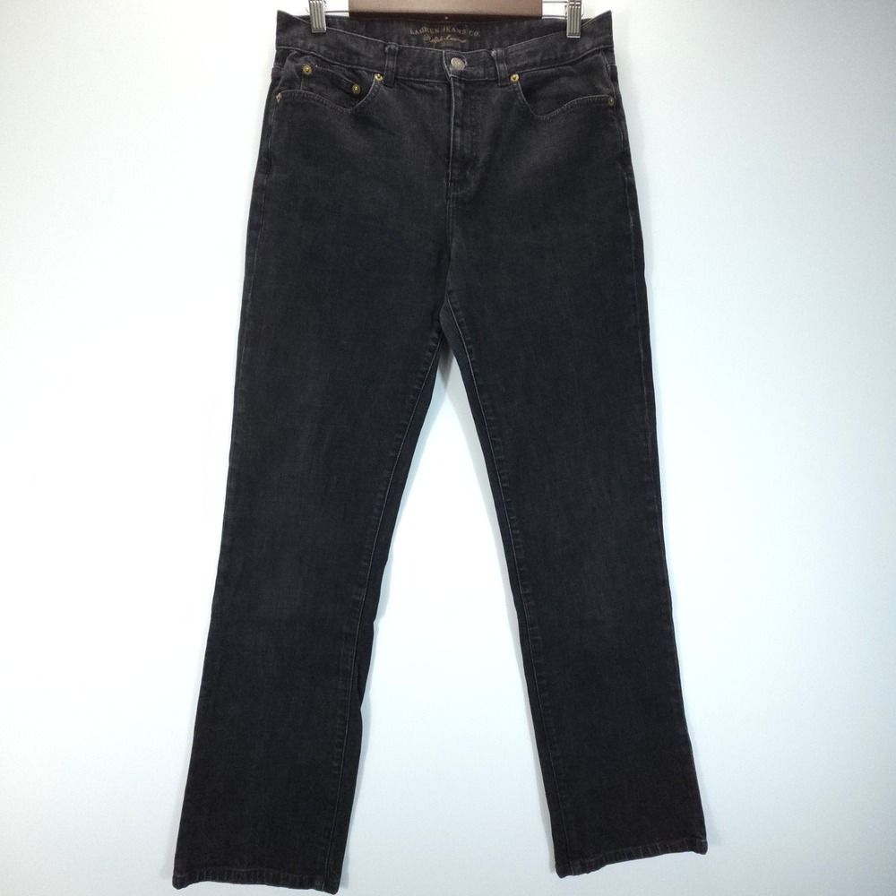 Y2K Ralph Lauren Jeans Womens 8 Black Classic Straight Leg Denim